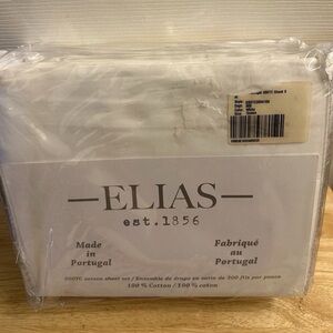NIP Elias Made In Portugal White 100%‎ Cotton Sateen Queen Sheet Set
